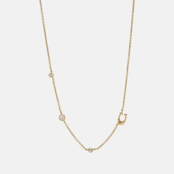 Coach Signature Crystal Necklace Gold - Picture 2 of 3